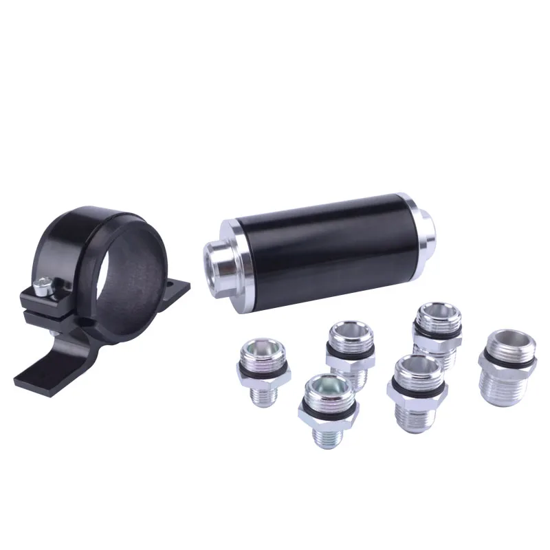 

ESPEEDER Black Universal High Flow Aluminum Fuel Filter For Motorsport Rally Racing With Fitting An 6 8 10