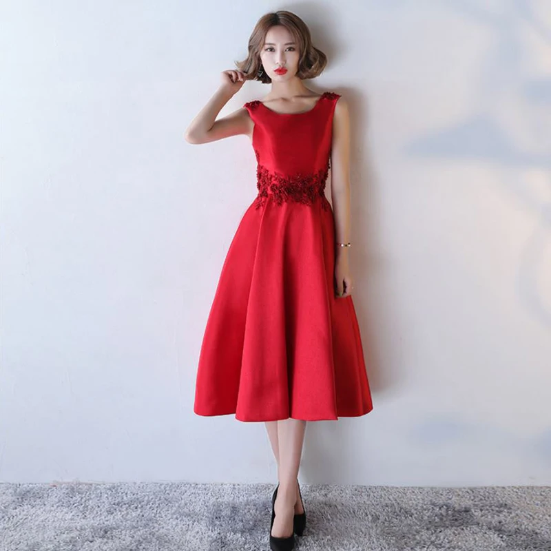 Аппликации вышивка 2018 Новый Для женщин Элегантные Короткие платье Вечерние выпускных вечеров для gratuating Дата церемонии Гала коктейли