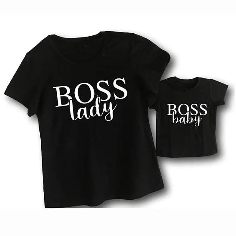 

Matching Clothes Mom and Son Matching T Shirts Boss Lady and Boss Baby Print T-shirt Summer