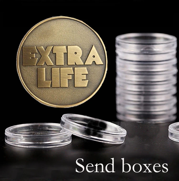 Брелок для ключей игровой готовый плеер монета One EXTRA LIFE брелок из античной бронзы