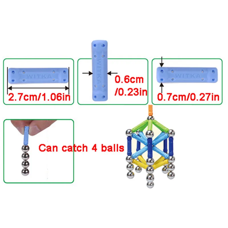 Разноцветные магнитные стержни, металлические шарики, Детские магнитные блоки, игрушки, аксессуары, DIY дизайнерские образовательные забавные игрушки