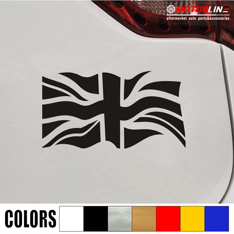 UK Waving Flag Union Jack British Decal Sticker Car Vinyl pick size