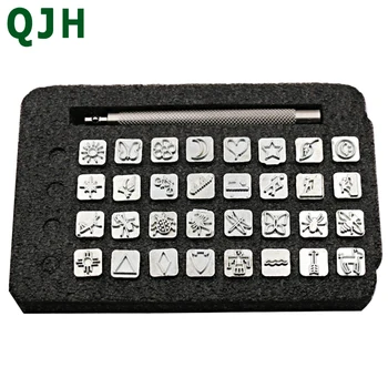 

Leather pattern printing tool leather art wrap printing carved drawing tool 32 piece set DIY handmade leather craft tools