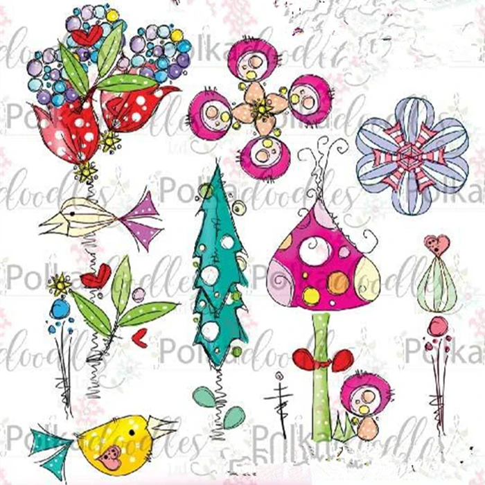 

CLEAR STAMP flower DIY Scrapbook Card album paper craft silicon rubber roller transparent stamps 818