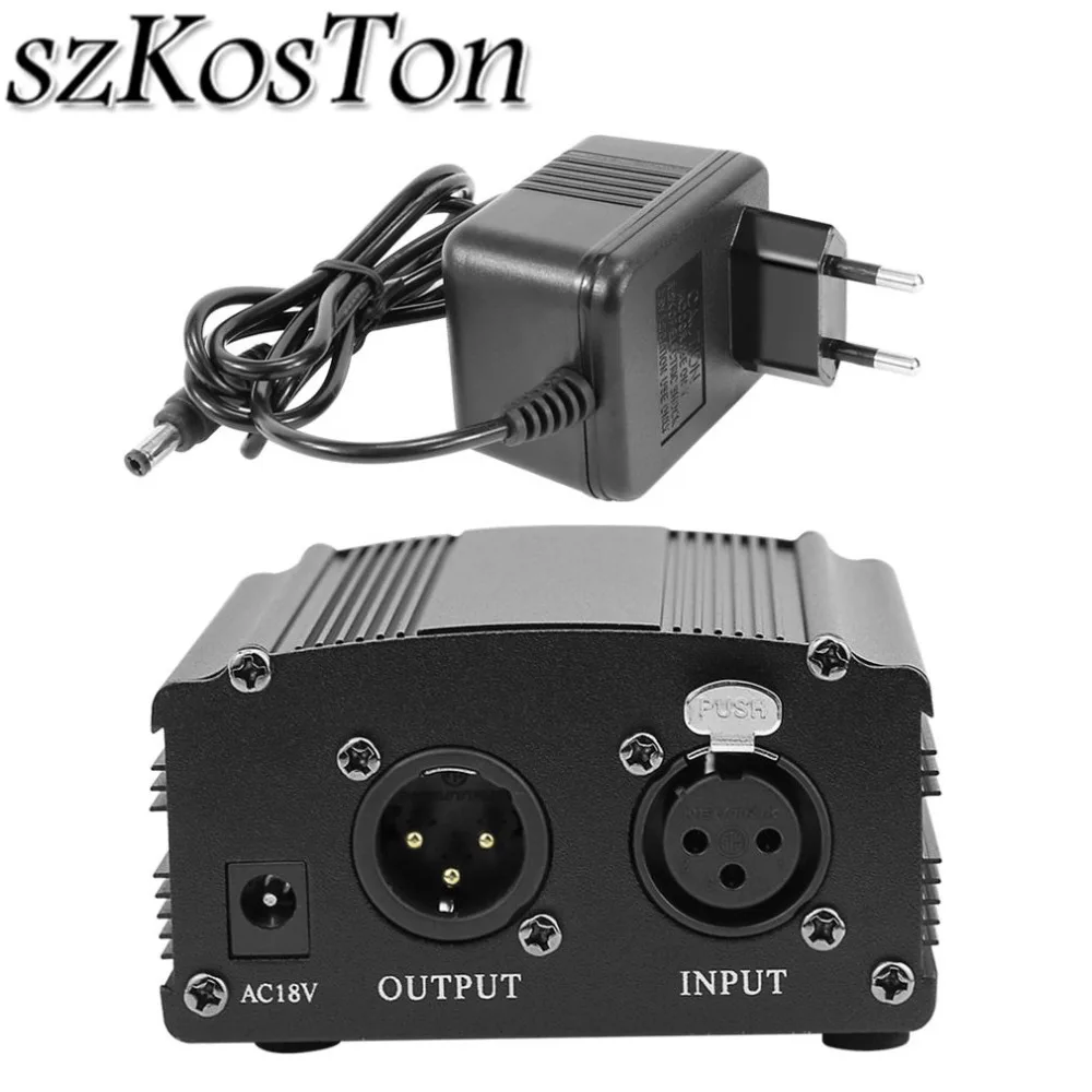 szKosTon USB 48V Phantom Power Supply with Adapter XLR Audio Cable for bm 800 Condenser