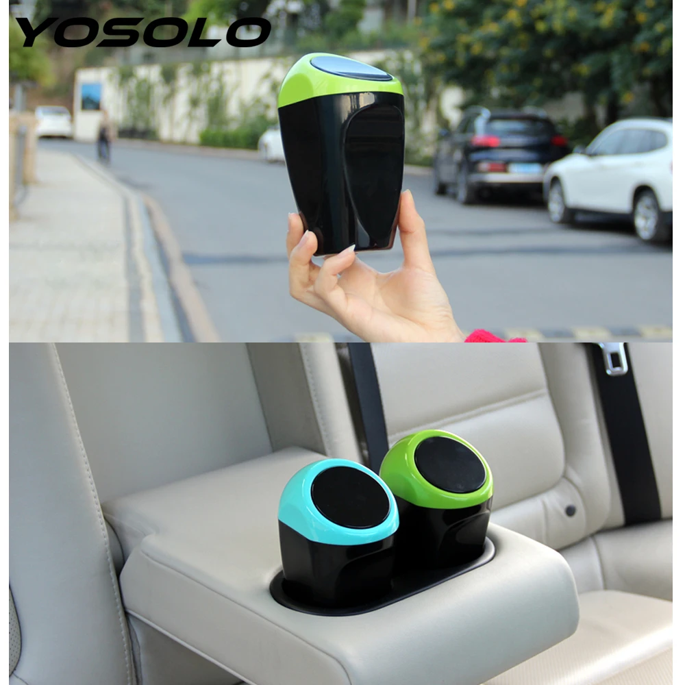 YOSOLO Car Storage Box Garbage Dust Case Box Car Organizer Auto Rubbish Dustbin Car Accessories Can Bucket Trash Bin Trash Can