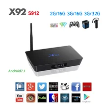 X92 Smart TV Box Android 7.1 Amlogic S912 Octa Core 2GB 3GB 16GB 32GB 5G Wifi 4K Bluetooth H.265 With USB 2.0 Set Top Box PK H96