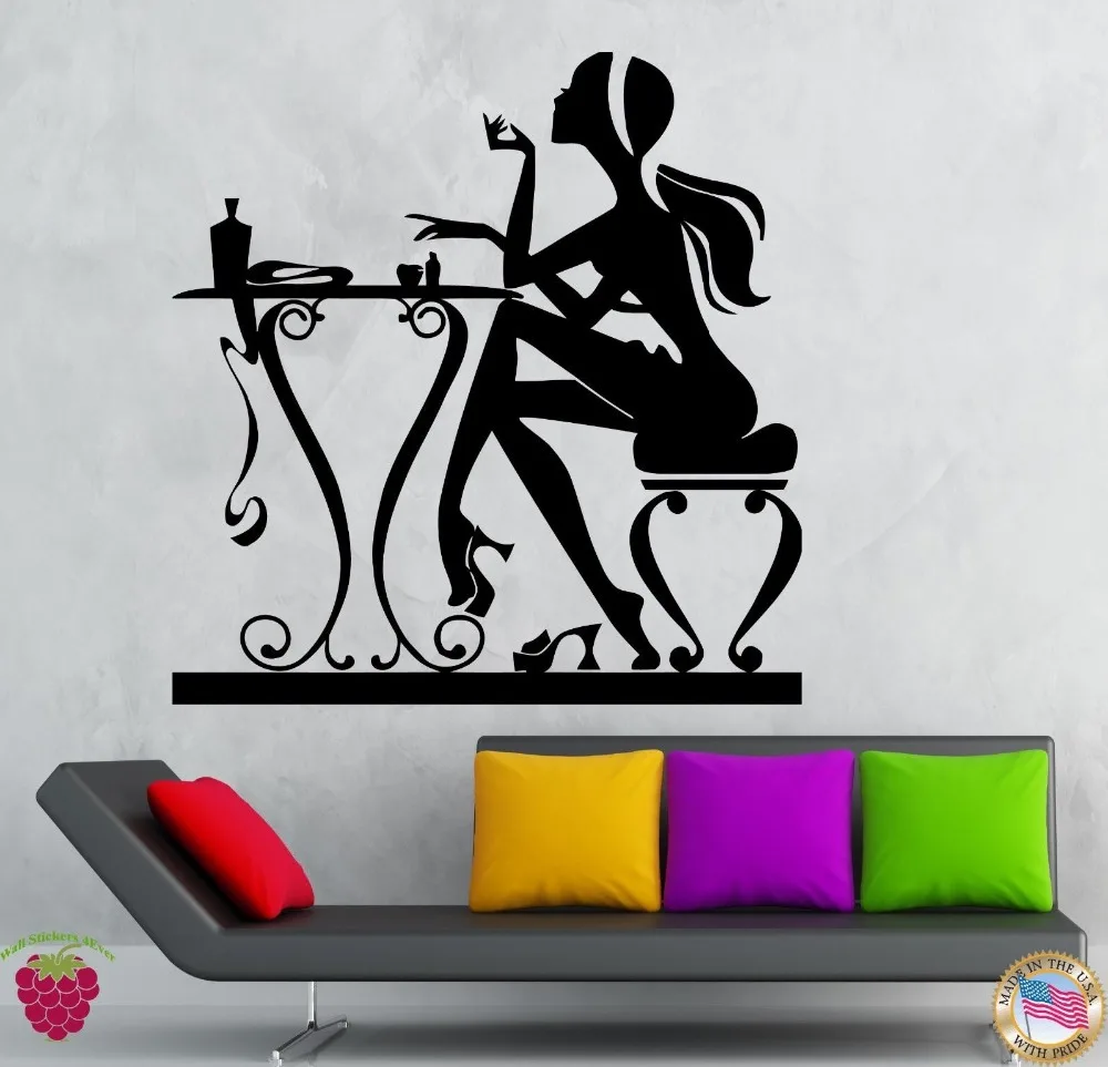 DCTAL Salon Sticker Decal Nail Muurstickers Posters Vinyl Wall Art Decals Pegatina Decor Decoration Mural Salon Sticker