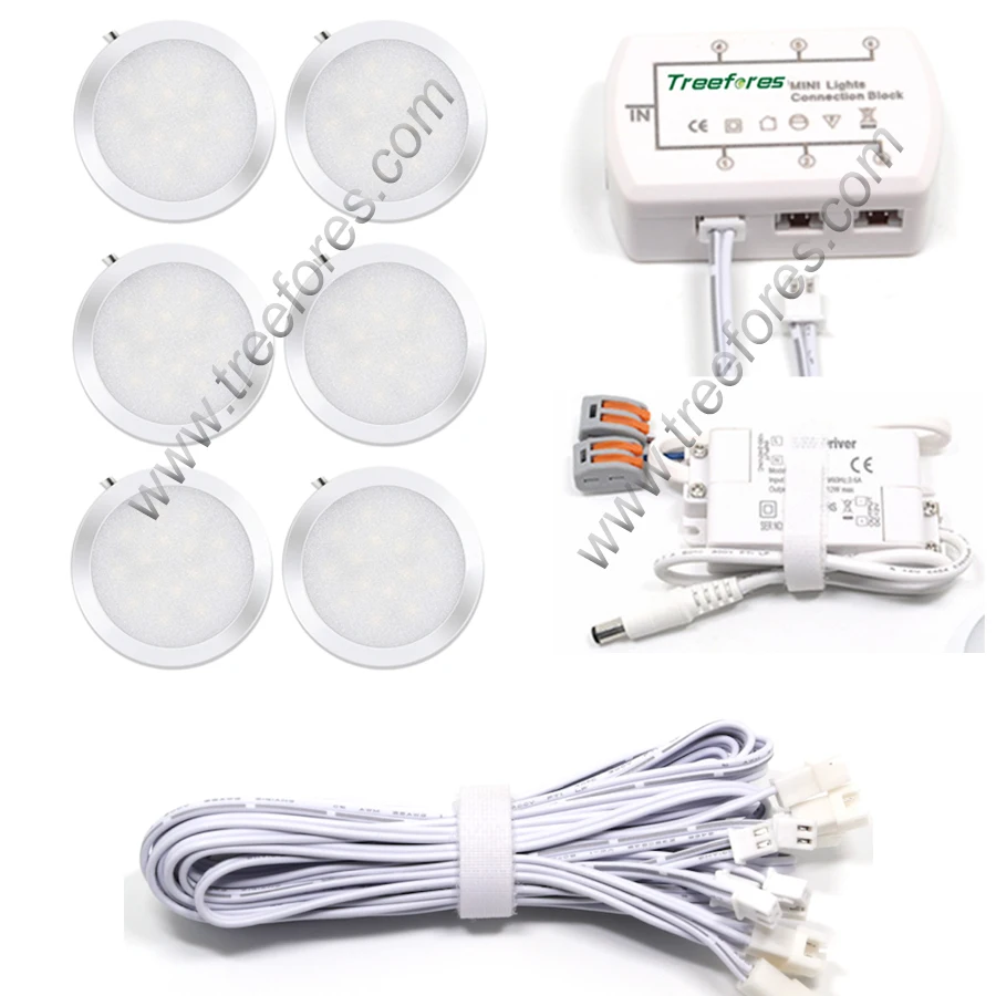 

3W 8mm 12V Slim LED Downlight + Transformer + Cables + Connection Box + Remote Control Mini 280Lm 80Ra Home Hotel Spot Light