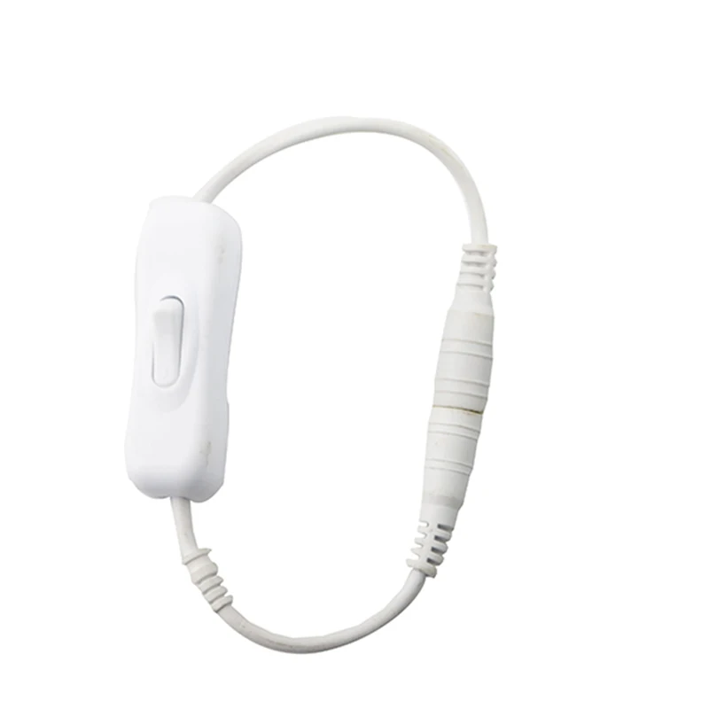 Светодиодный светильник с контроллером, кнопочный 304 переключатель вкл/выкл с женским и мужским DC 12 В Разъем питания 5,5x2,1 мм - Цвет: Белый