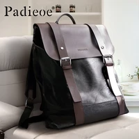 Padieoe men backpack bookbag mens bag genuine leather luxury college back pack fashion waterproof travel luggage bag laptop 1