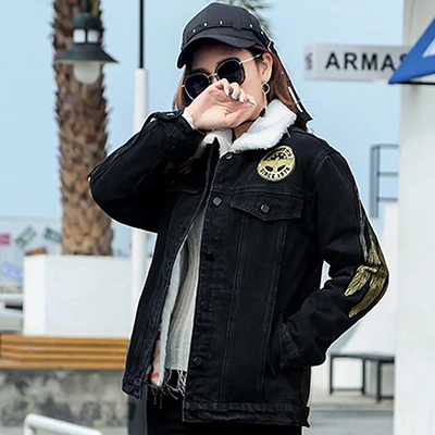 black wool denim jacket