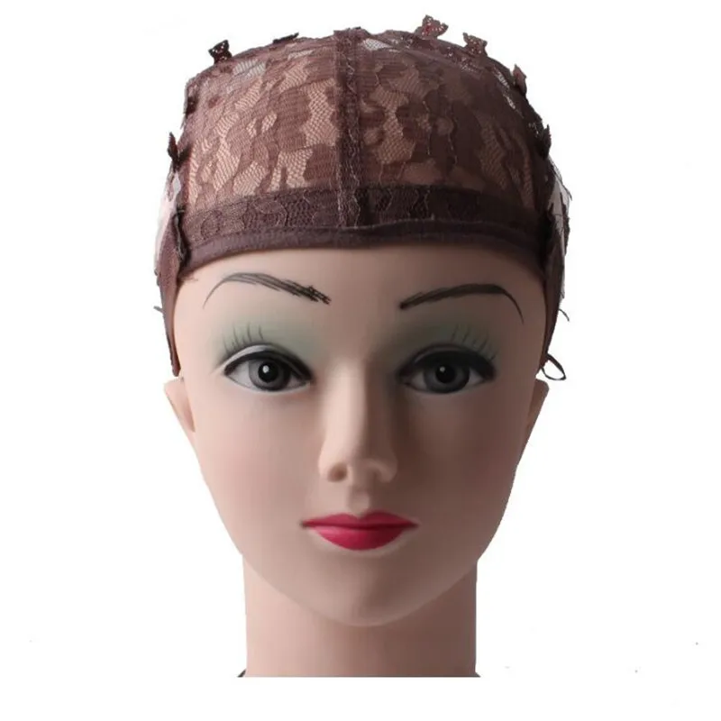 Jual 5 PCS Lot U bagian Wig Caps untuk MakingWigs Peregangan Renda dengan Tali Adjustable Kembali Topi Menenun Rambut Ekstensi Alat
