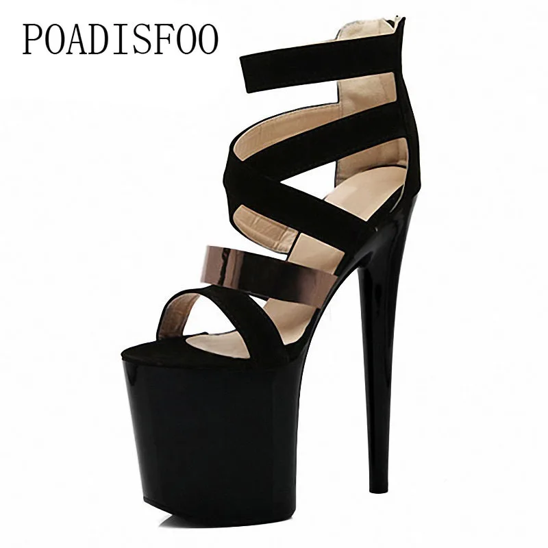 

POADISFOO 2019 stiletto sandals popular big women's shoes summer explosions package shoes with shoes factory direct LYP-Q-056-7