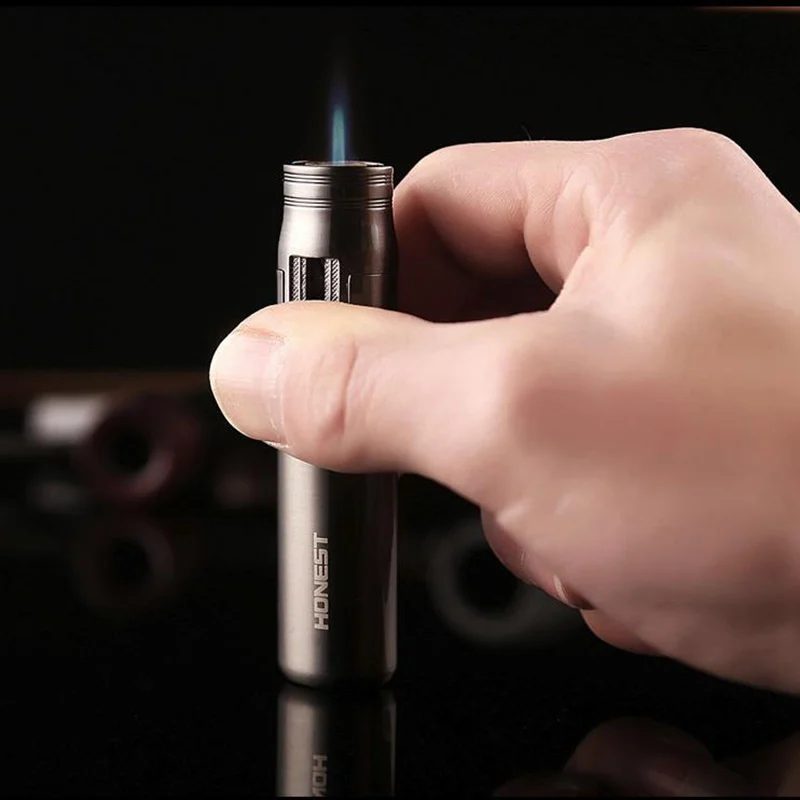 

Pen Straight Metal Torch Turbo Lighter gas Lighter Cigar Cigarettes Lighters Blue Flame Electronic Lighter Butane 1300C