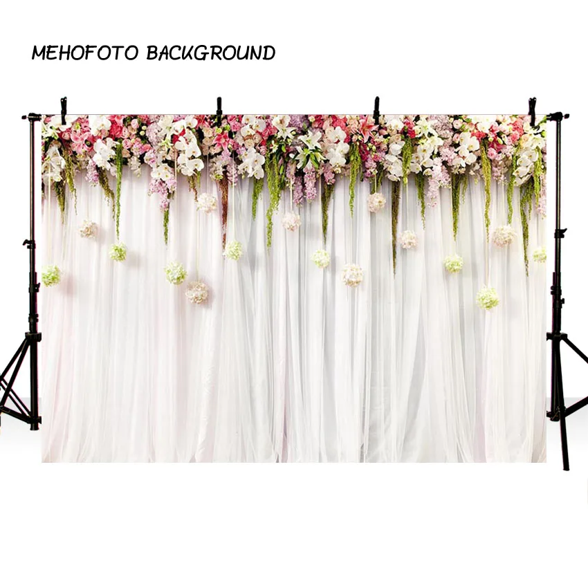

10X8FT Flowers Photo Background Wedding Stage Curtain Backdrop Photography Studio Fotografie Backgrounds for Photo Studio