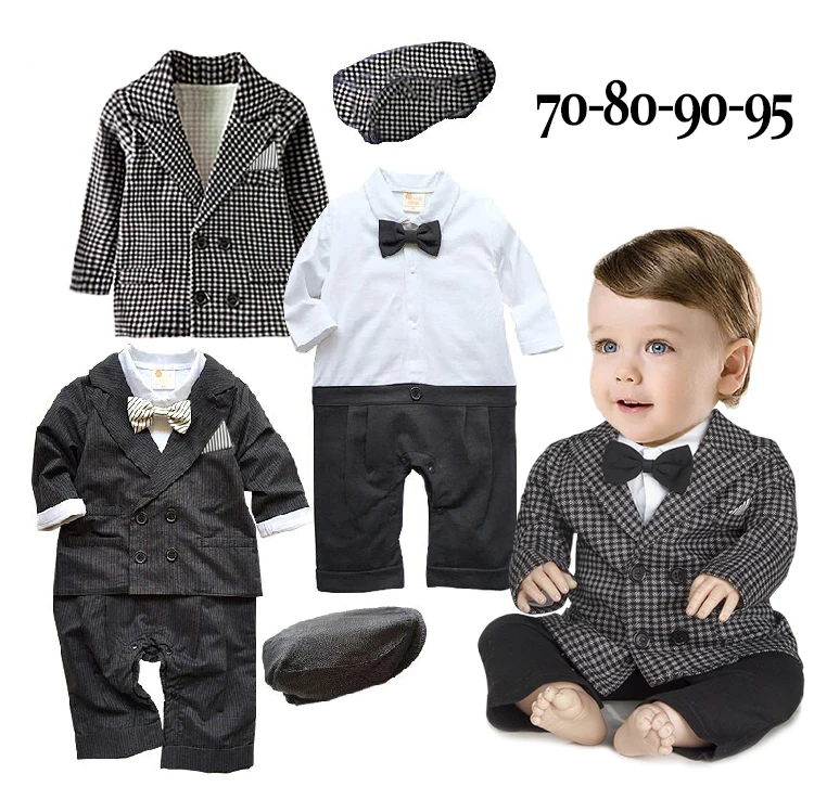 Free Shipping 4sets/lot Infant Toddler Baby Boy's Formal Wear Tuxedo