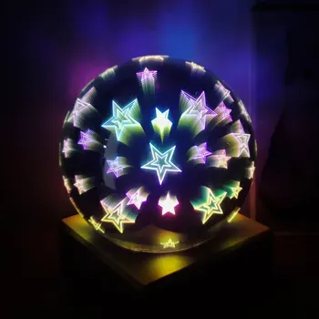 

3D Magic Table Lamp Led Light Wood Base USB Supply 1.5m Wire Home Decoration Accessories Table Night Lamps