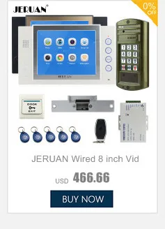 JERUAN 8 ''видео домофон запись домофон комплект 2 монитора новые rfid-водонепроницаемый Touch ключ пароль, клавиатура Камера 8 г SD карты