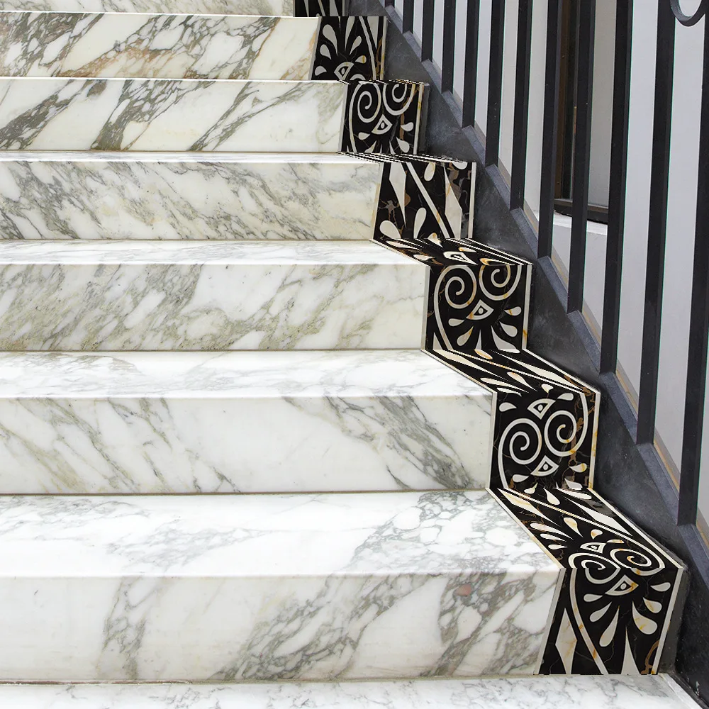 Funlife Black Wallpaper Borders Greek Marble Pattern Wall Border