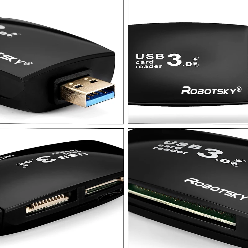 4 in 1 USB 3.0 Memory Card Reader Up to 5Gbps Adapter for SD/TF CF MS Micro SD PC Computer Laptop Accessories