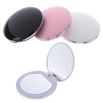 

Foldable LED Light Mini Makeup Mirror Compact Pocket Face Lip Cosmetic Mirror Travel Portable Lighting Magnifying Mirror