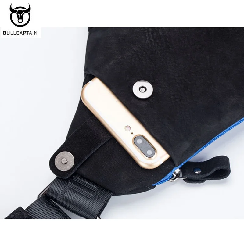 Бренд BULLCAPTAIN уникальный дизайн Мужская нагрудная сумка натуральная кожа мужские