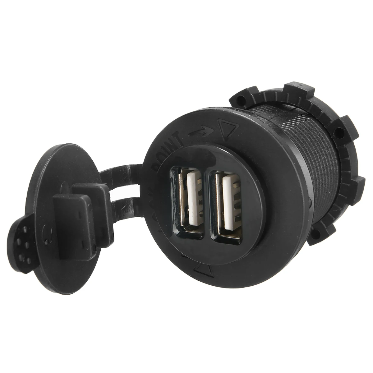 New 12-24V Car Cigarette Lighter Socket Dual USB Power Adapter Charger Outlet Plug for Car Auto Motorcycle Truck