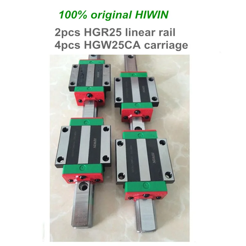 2 шт. HIWIN линейные направляющие HGR25-700 750 800 850 900 950 мм линейный рельс с 4 шт. HGW25CA Линейный подшипник блоки для ЧПУ части