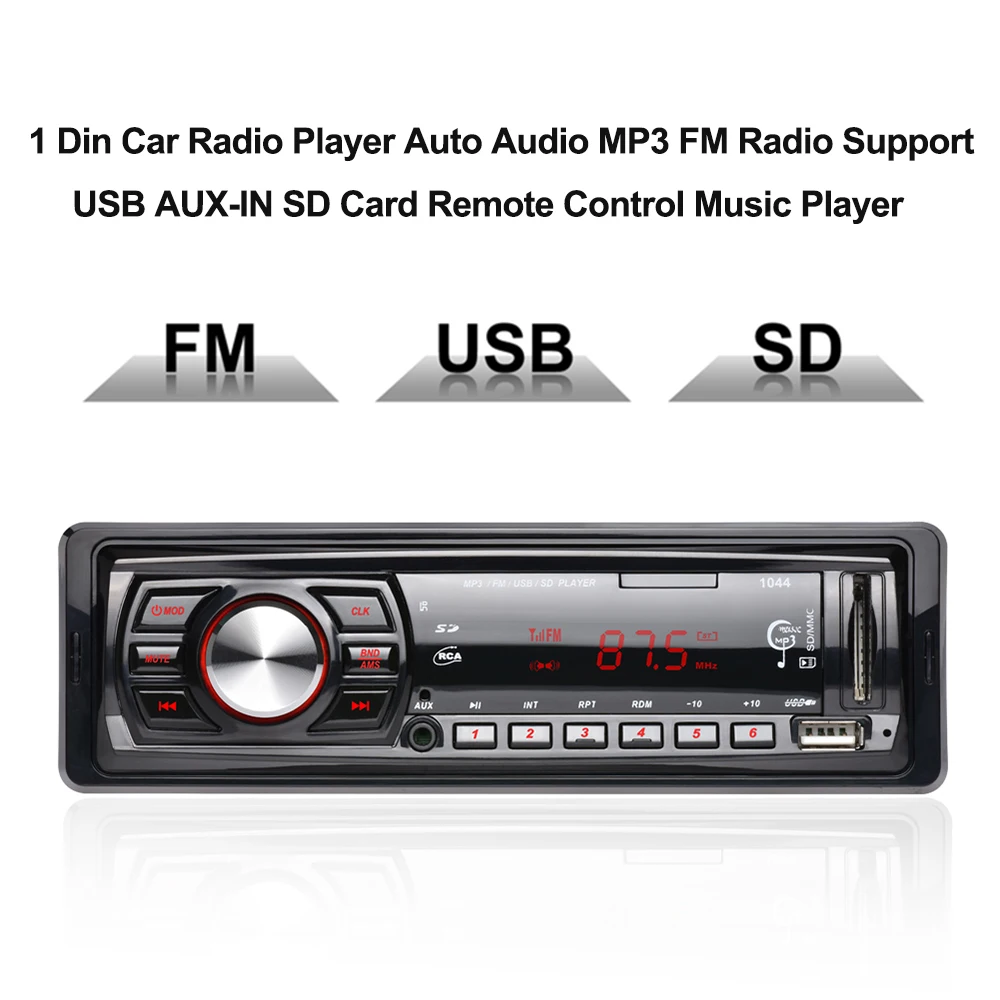 Автомобильный mp3 плеер 1 Din радио тюнер Авто Аудио FM модулятор с поддержкой USB SD