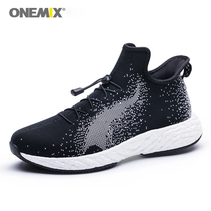 

Onemix Man Sport Sneakers in Black Outdoor Running Shoes Durable Rubber Out sole Men Sneakers Slip on Walking Loafer Shoes Sales
