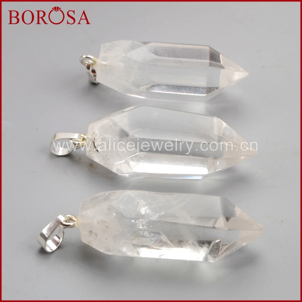 BOROSA 5/10 шт натуральный серебристый цвет белый кристалл Кварц Граненый карандаш