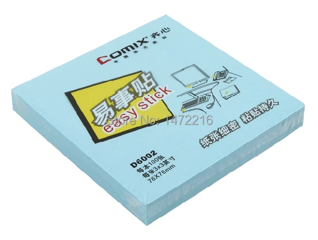 

Memo Pads Comix D6002 Notes Easy Stick 3x3 Inches(76x76mm) Color Random 100 Sheets Nw:43.7g Free Shipping