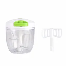 

Durable Slicer Pull String Manual Food Processor With Bowl Removable 2 Kinds Blade Meat Grinder Salad Maker Fruit Vegetable Tool