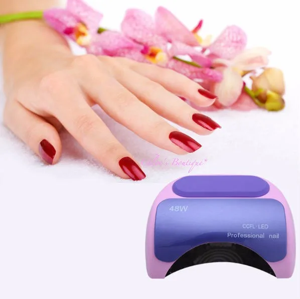 Ferramentas de Unha Conduziu a Lâmpada Secador de Unha com Indução Polonês Profissional Ccfl w uv Luz 110-220 v Automática 10 s 20 30 Temporizador Gel 48 1 Beleza e saúde
