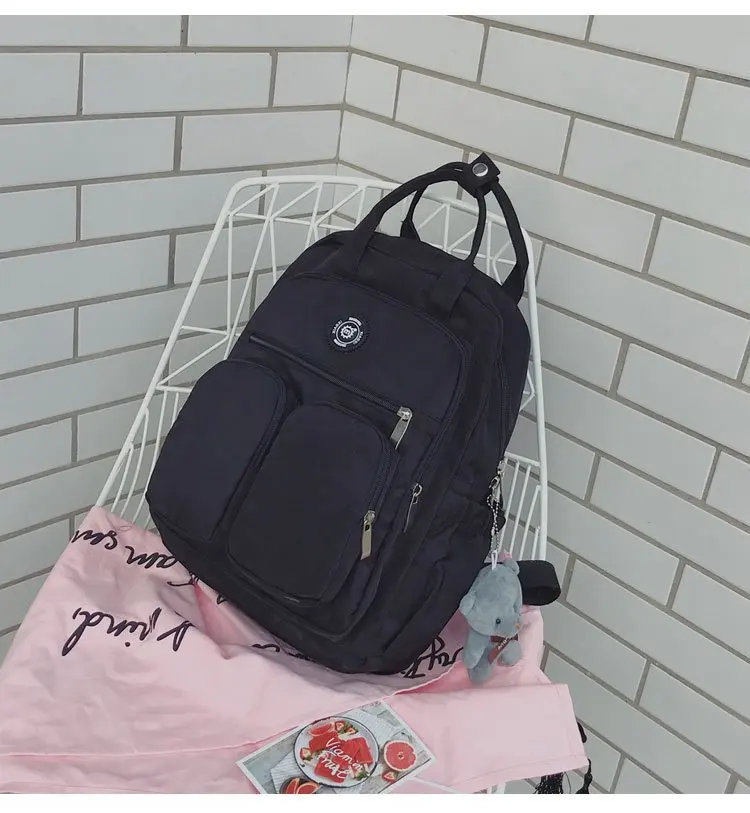 Повседневные нейлоновые Водонепроницаемые рюкзаки для женщин, вместительные дорожные сумки для подростков, одноцветные школьные рюкзаки, рюкзаки, рюкзаки