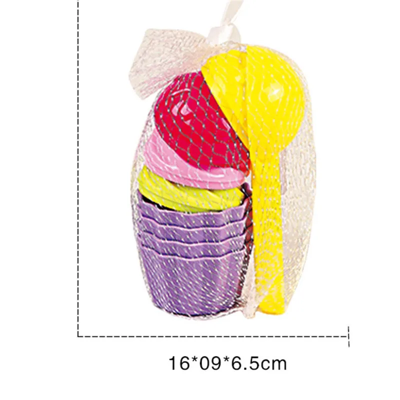 Ideal 9pcs/lot Kids Baby Beach Sand Toys Small Cake Mould Spoon Ice Cream Pudding Beach Play Sand Snow Pl