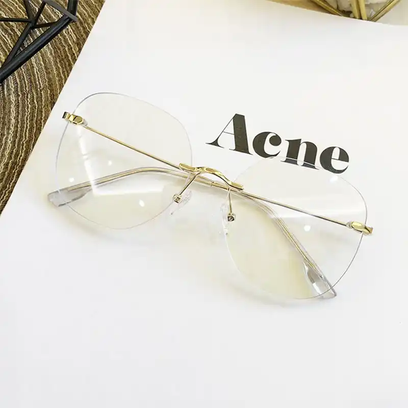 large rimless eyeglasses