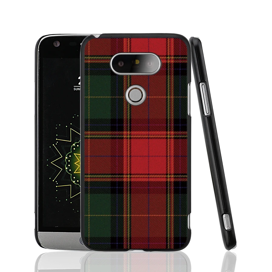 07287 RED BLUE font b TARTAN b font SCARF FASHION cell phone protective case cover for