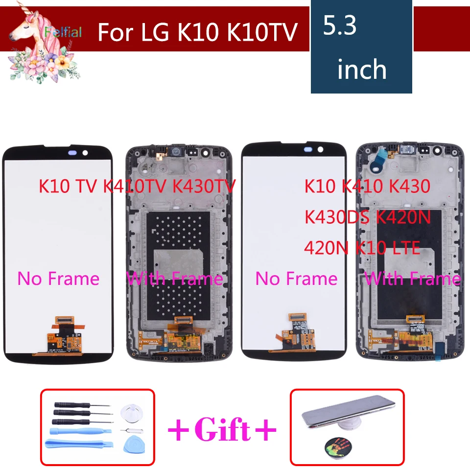 

Display For LG K10 LCD Touch Screen with Frame For LG K10 TV Original LCD Display K410 K430 K430DS K420N 420N K10 LTE LCD IC