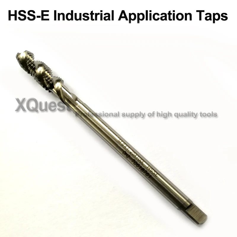 XQuest HSSE метрический Экстра длинный хвостовик спиральная флейта кран M2 M2.5 M2.6 M3 M3.5 M4 M5 M6 M8 M10 M12 машина Расширенная ручка краны 100 мм