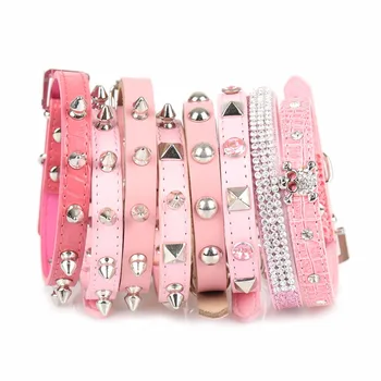 

PipiFren Pink Small Dogs Collars Cat Rhinestone For Pet Puppy Collar Chihuahua Necklace katten halsband collier chat animaux