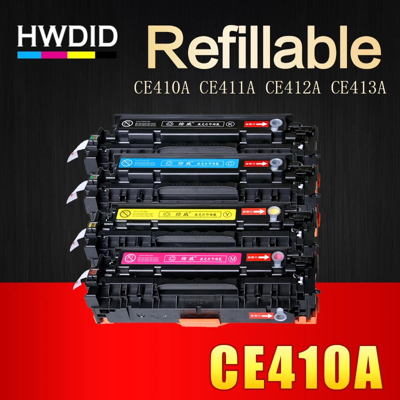 HWDID 4 шт 305A CE410A CE411A CE412A CE413A совместимый картридж с тонером для принтера для hp LaserJet Pro 300 M351 M375nw M451nw M475dn M475dw