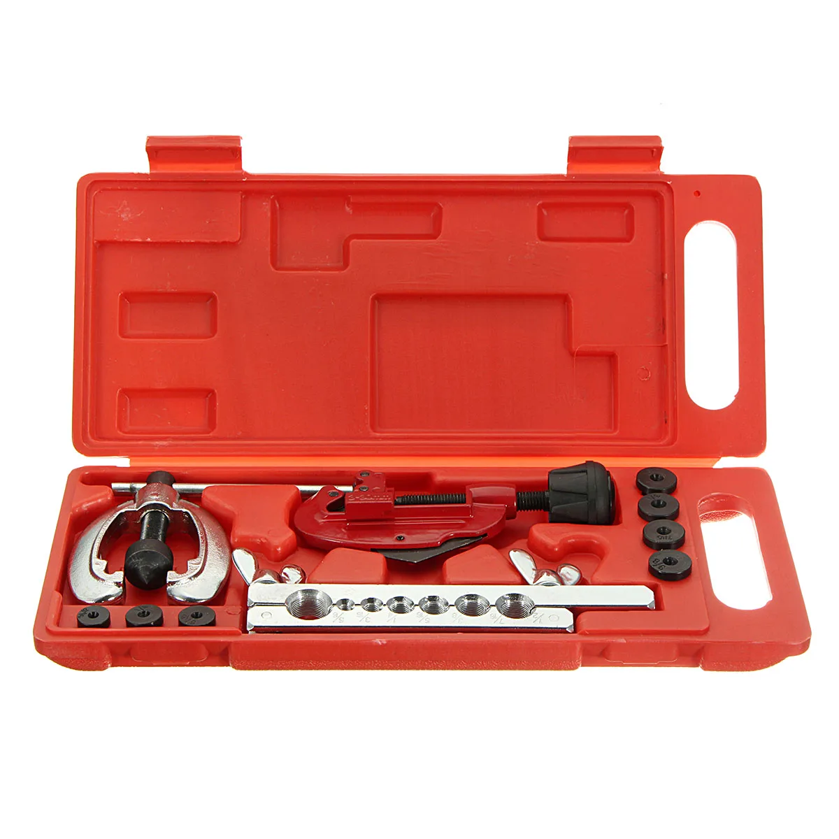 

Copper Brake Pipe Repair Double Flaring Dies Tool Set Clamp Kit Tube Cutter Tool Set Pipe Flaring Kit
