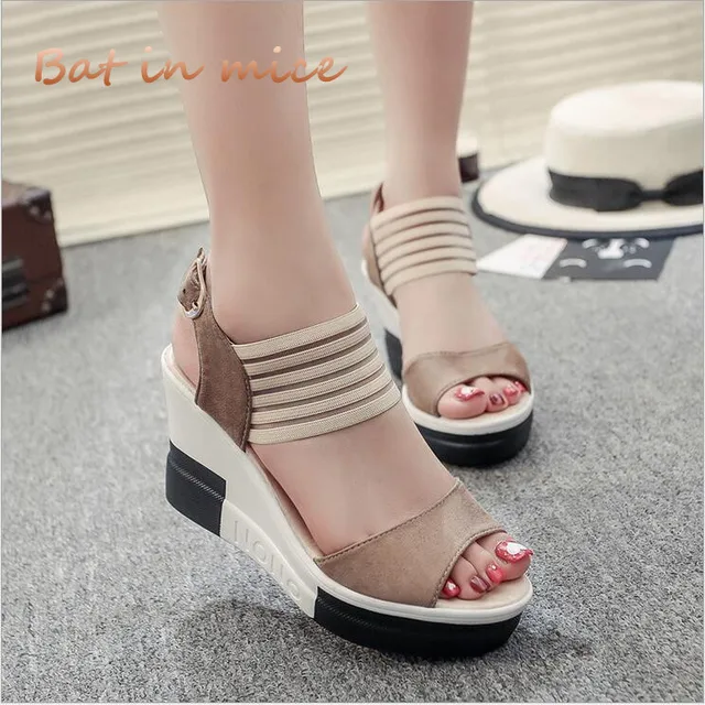 2018 New Summer Platform Heels Sandals Women Open Toe Thick High Heels wedges Sandals fashion Shoes Sandals For Women C093