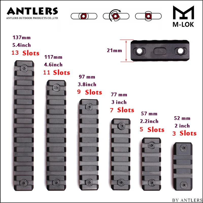 3-5-7-9-11-13 слот Picatinny Weaver Rail для M-lok Handguard Scope Mount Base Охотничьи аксессуары M-Lok aluminum Rail Section