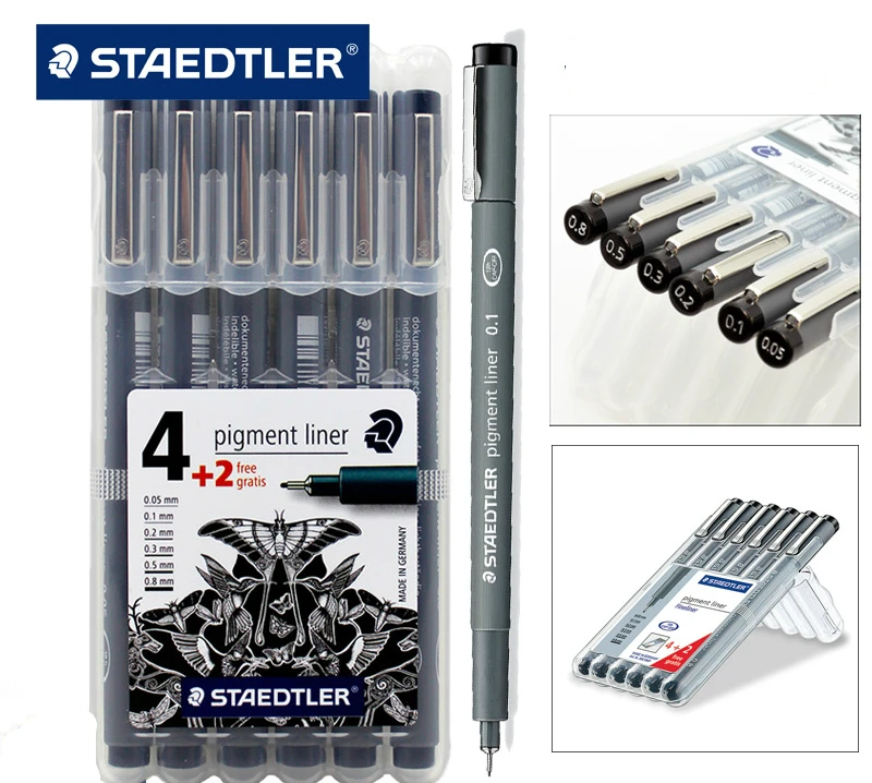 Pack of 2 STAEDTLER Pigment Liner 0.1mm Black Ink Pack of 2 STAEDTLER Pigment Liner 0.1mm Black Ink