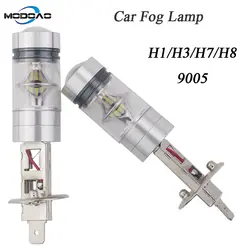 Набор из 2 светодиодные фары Автомобильные противотуманные лампы vehicel туман дневного света H1 H3 H7 H8 9005 Анти-туман свет