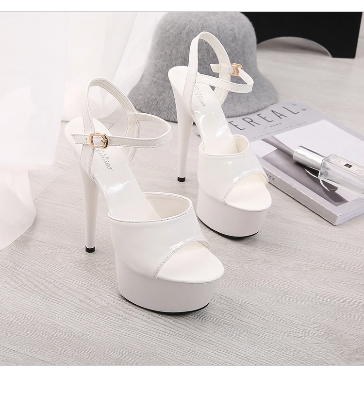 Sandals Shoes Woman Clear Heels Platform 2019 Beach Sexy Sandals Wedding Shoes Steel Tube Dancing Girl Stripper Shoes Open Toe
