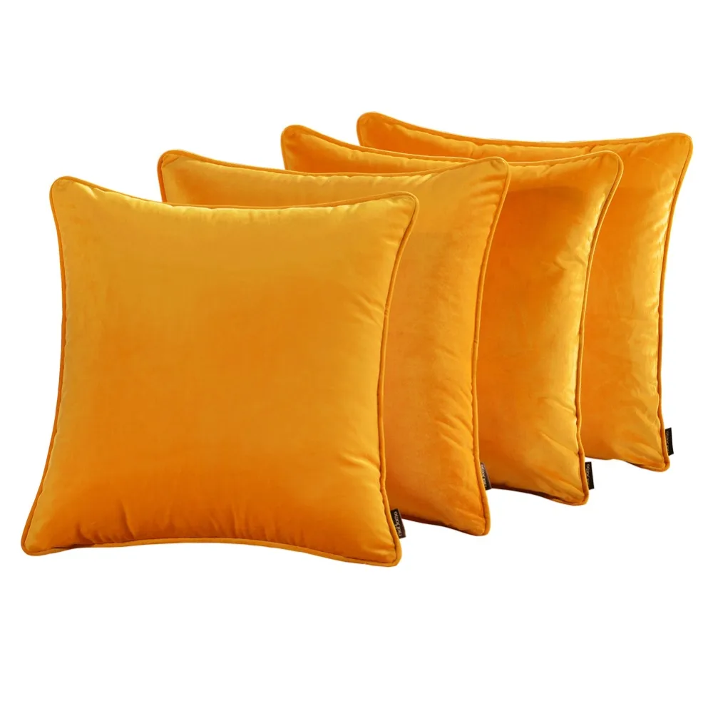 1 pcs Solid Color Orange Smooth Velvet Home Seat Decorative Side Pillowcase Two Sided Pillow Case Soft Pillowslip pillow case | Дом и сад